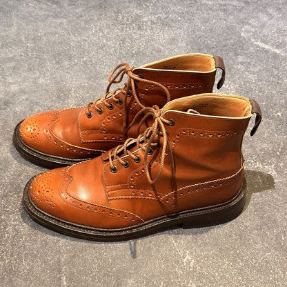 トリッカーズ カントリーブーツ M5634  ストウ カーフ アイボリー メンズ  サイズUK8.5 Tricker's ブーツ 約27.0cm【LA】【中古】
