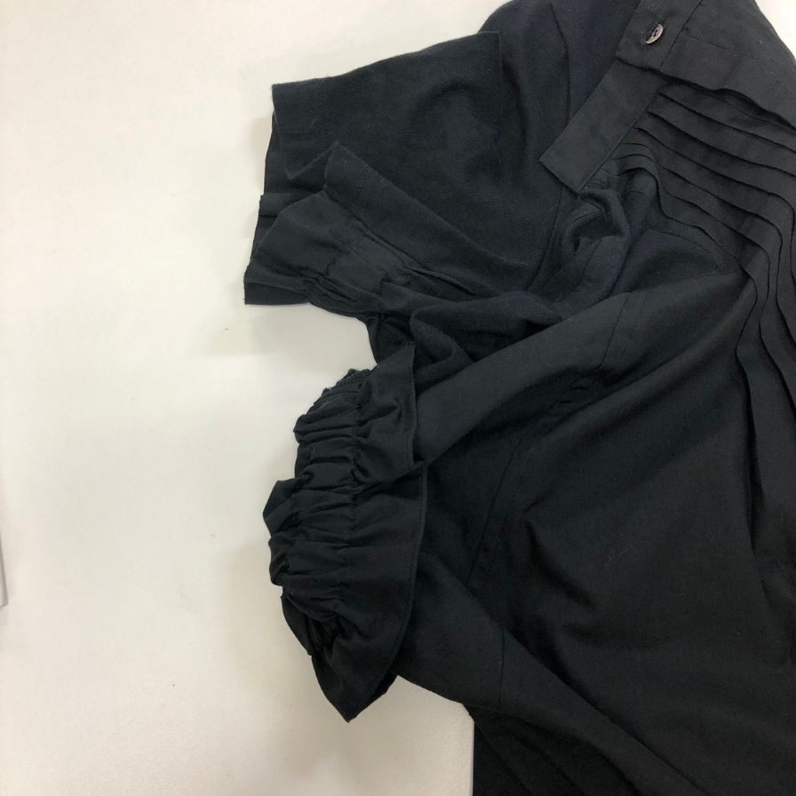 美品◆サカイ 半袖Tシャツ プリーツドッキングカットソー ネイビー レディース サイズ1 SCW-022 sacai 【AFB40】