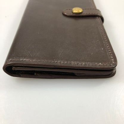 グレンロイヤル 長財布 二つ折り財布 フラップボタン ブライドルレザー ダークブラウン ゴールド金具 GLENROYAL【AFI1】