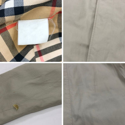 中古◆バーバリーズ ステンカラーコート 90S 裏地ノバ柄 ネーム入り サイズ不明 ホワイト系 BURBERRY 【AFB7】