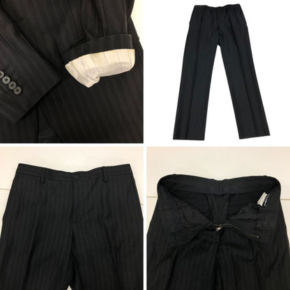 ドルチェ＆ガッバーナ MARTINI 2B ジャケット スーツ ダークストライプ メンズ サイズ46 ブラック DOLCE&GABBANA【AFA1】