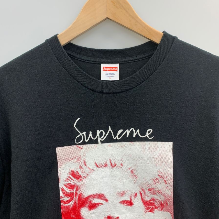 美品◆シュプリーム 18AW Tシャツ Madonna マドンナ ブラック メンズ サイズL Supreme 【AFA5】