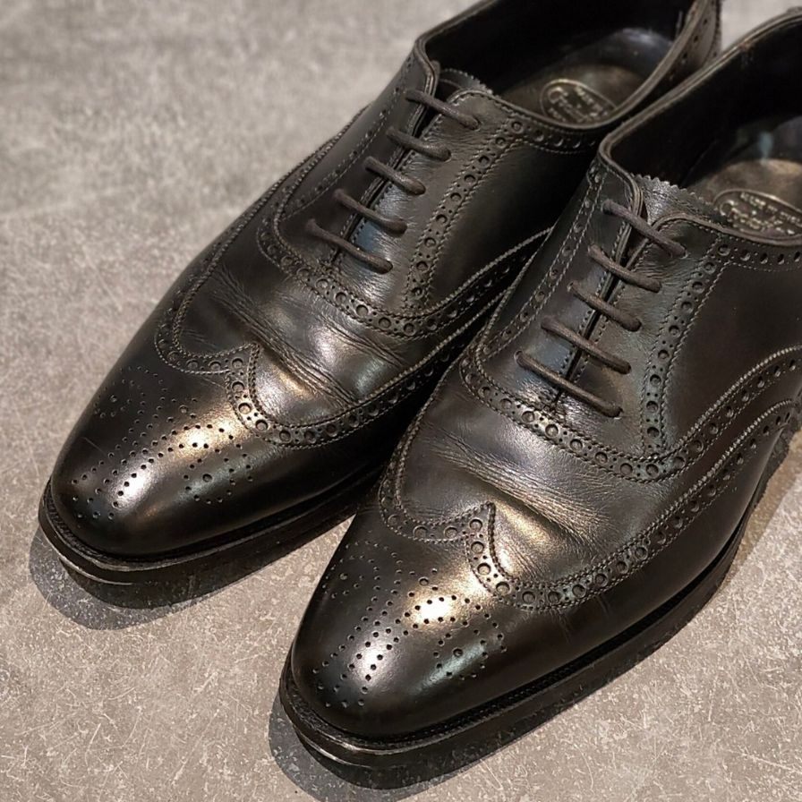 クロケット&ジョーンズ レザーシューズ クリフォード ウイングチップ ブラック サイズUK6.5D メンズ Crockett&Jones ビジネスシューズ 約25.0cm【LA】【中古】