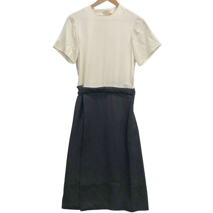 美品◆セリーヌ バイカラーワンピースドレス  国内正規品 MODELE DEPOSE 6Q33 4632 レディース サイズ34 ブラック×ホワイト CELINE 【AFB5】