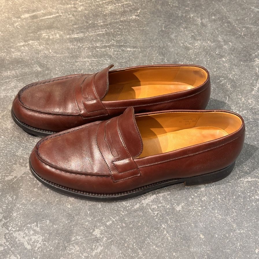 ジェイエムウエストン 180 シグニチャーローファー ボックスカーフ バーガンディ サイズUK5.5C メンズ J.M.WESTON ローファー 約24.0cm【LA】【中古】