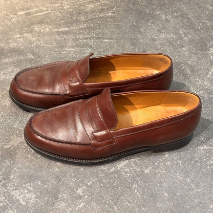 ジェイエムウエストン 180 シグニチャーローファー ボックスカーフ バーガンディ サイズUK5.5C メンズ J.M.WESTON ローファー 約24.0cm【LA】【中古】