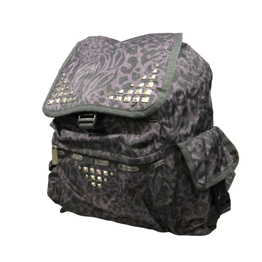 レスポートサック リュック メンズ パープル レオパード柄  LeSportsac【AFE5】