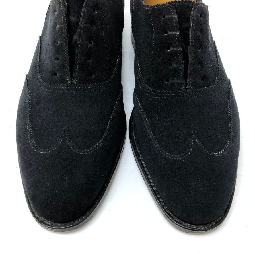 ジョンロブ ウィドナー  内羽根 スウェード メンズ6E ネイビー JOHN LOBB ビジネスシューズ 約24.5cm【LA】【中古】