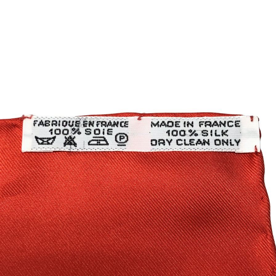 エルメス スカーフ カレ90 TURBANS DES REINES 王女のターバン シルク オレンジ×ホワイト レディース HERMES【AFI22】