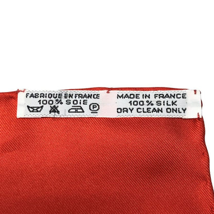 エルメス スカーフ カレ90 TURBANS DES REINES 王女のターバン シルク オレンジ×ホワイト レディース HERMES【AFI22】