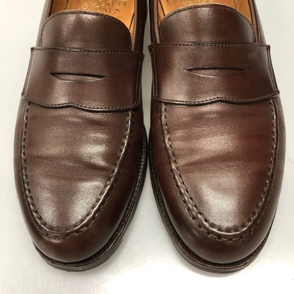 クロケットアンドジョーンズ カーフレザーローファー ボストン2 ブラウン サイズUK6.5E Crockett&Jones ローファー 約25.5cm【LA】【中古】