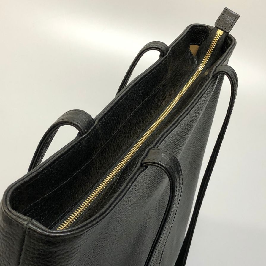 ハッシュタグ トートバッグ グレインレザー ブラック HushTug【AFE4】