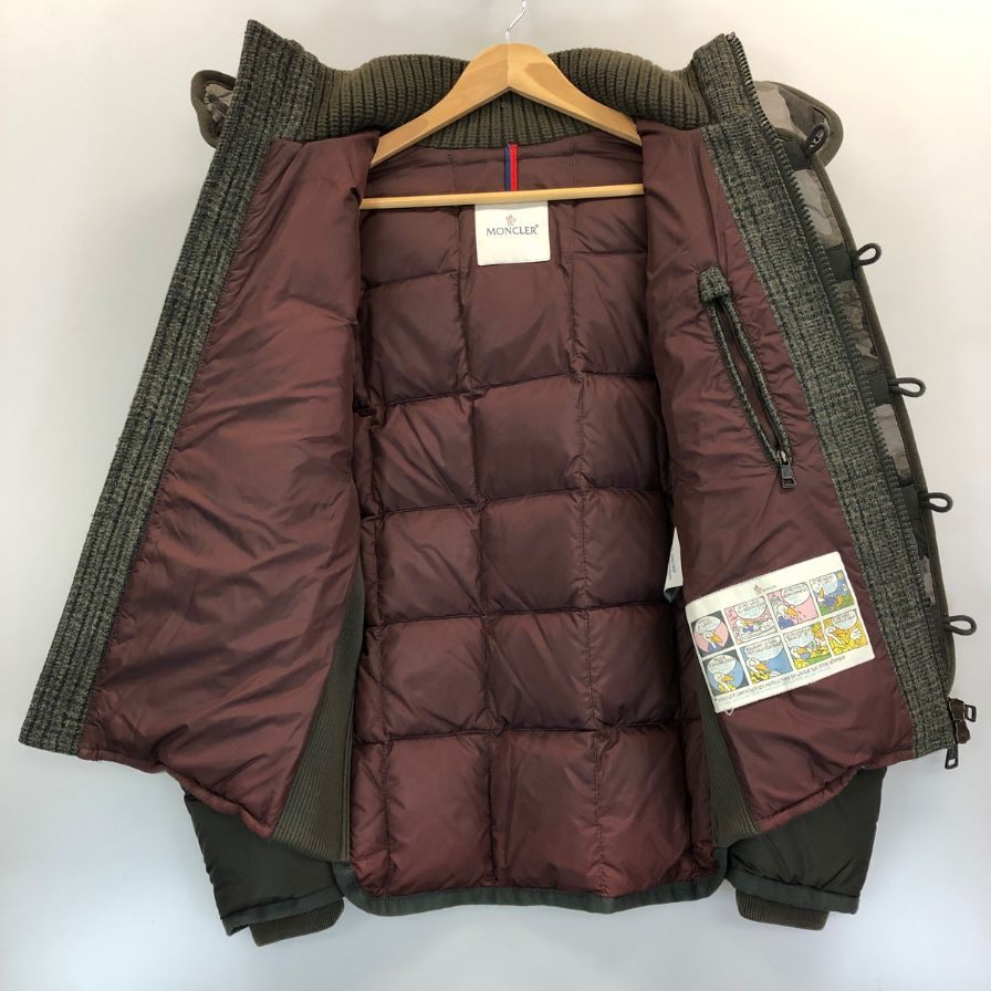 美品◆モンクレール ダウンジャケット モブージュ カモフラ メンズ カーキ サイズ0 MONCLER MAUBEUGE 【AFA5】