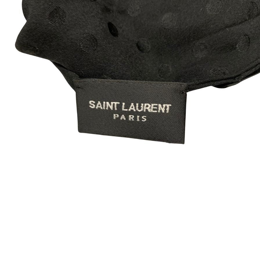 サンローランパリ スカーフ ポルカドット シルク ブラック メンズ 737759 SAINT LAURENT PARIS