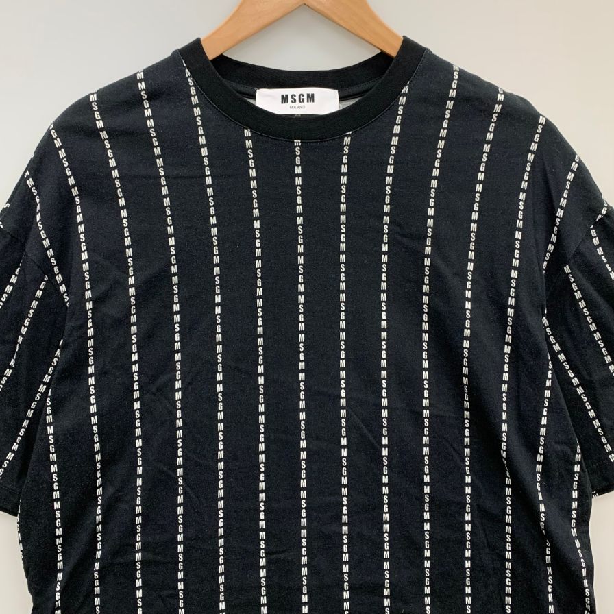 極美品◆エムエスジーエム ロゴロング Tシャツ レディース サイズS ブラック MSGM 【AFB19】
