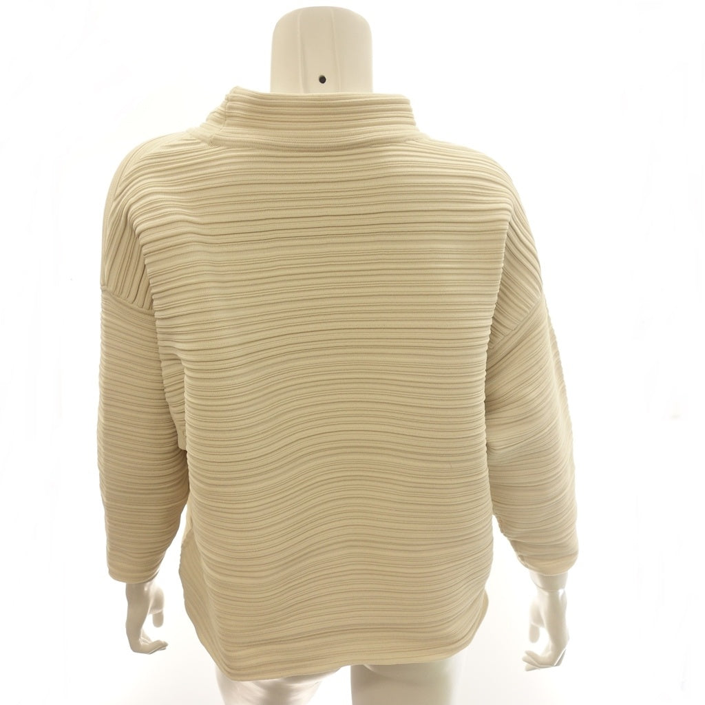 Good condition ◆ Pleats Please Issey Miyake High Neck Knit PP33KK792 Crepe Ladies Ivory Size F PLEATS PLEASE ISSEY MIYAKE CREPE KNIT [AFB41] 