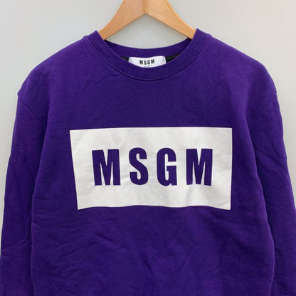 中古◆エムエスジーエム トレーナー スクエアロゴ スウェット レディース サイズS パープル  MSGM 【AFB36】