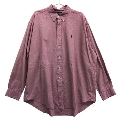 美品◆ラルフローレン ボタンダウンシャツ 90S オールド BLAKE チェック ピンク系 メンズ サイズXXL Ralph Lauren 【AFB40】