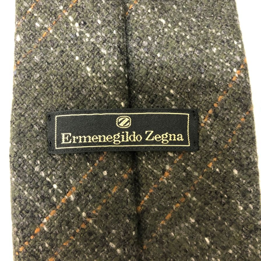 エルメネジルドゼニア ネクタイ チェック柄 グレー カシミヤ Ermenegildo Zegna【AFI11】