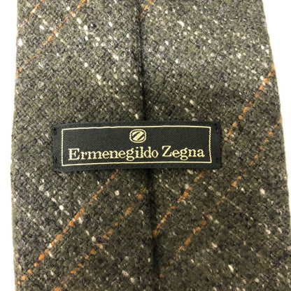 エルメネジルドゼニア ネクタイ チェック柄 グレー カシミヤ Ermenegildo Zegna【AFI11】