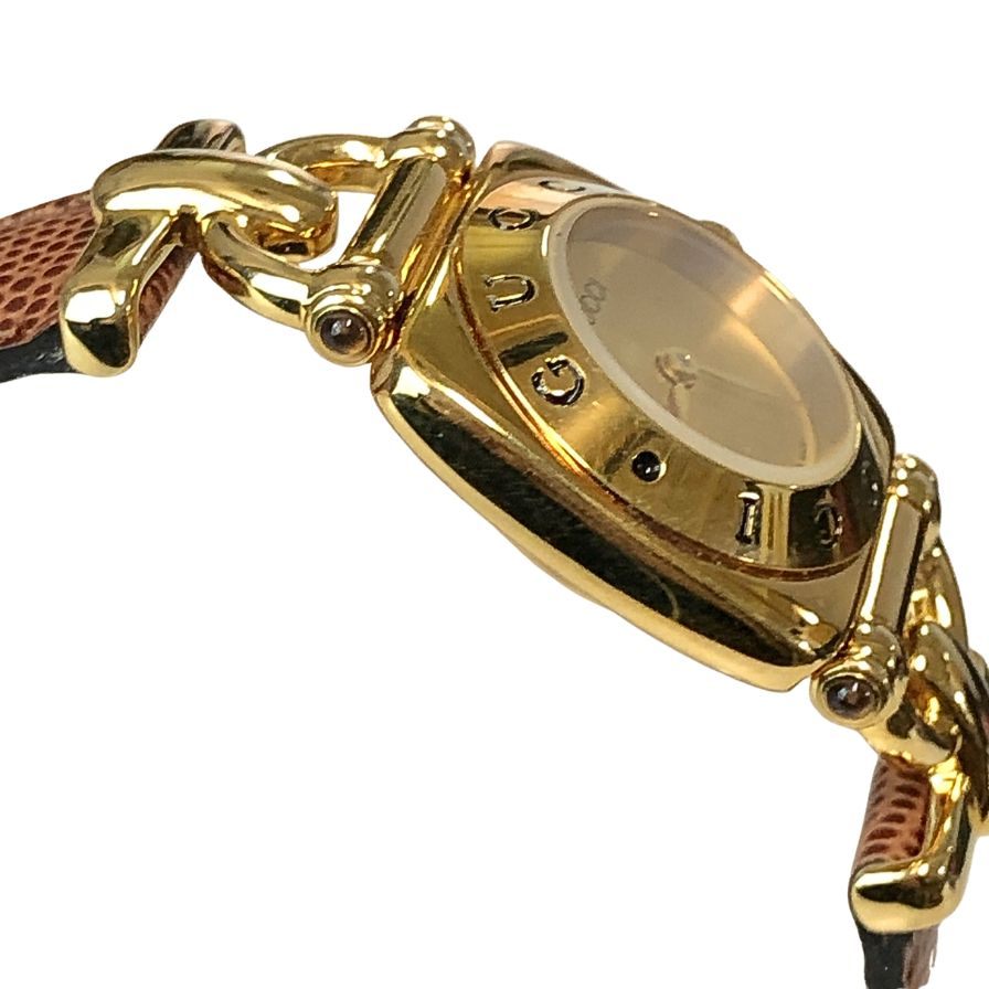 グッチ 腕時計 ホースビット 6300L ゴールド金具 レディース GUCCI【AFI3】