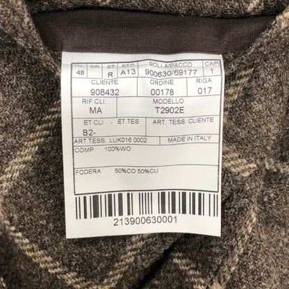 ボリオリ テーラードジャケット ドーバー チェック柄 ウール ブラウン系 メンズ サイズ48 BOGLIOLI【LA】