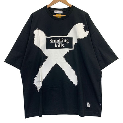 新品同様◆エフアールツー Tシャツ 半袖 プリント ロゴ ブラック メンズ サイズXL FR2 ONE・T・SHIRT 【AFB9】