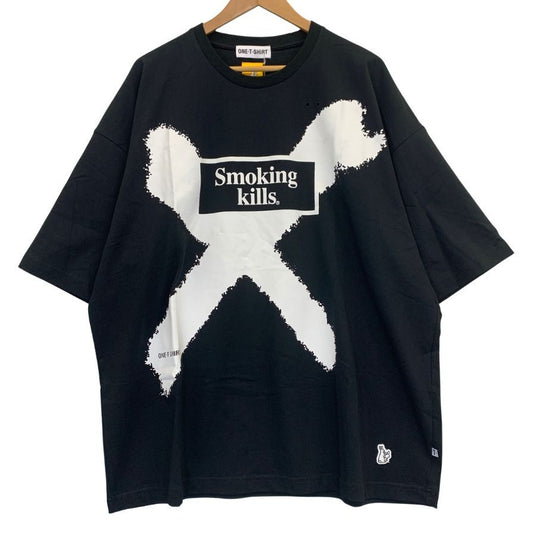 新品同様◆エフアールツー Tシャツ 半袖 プリント ロゴ ブラック メンズ サイズXL FR2 ONE・T・SHIRT 【AFB9】