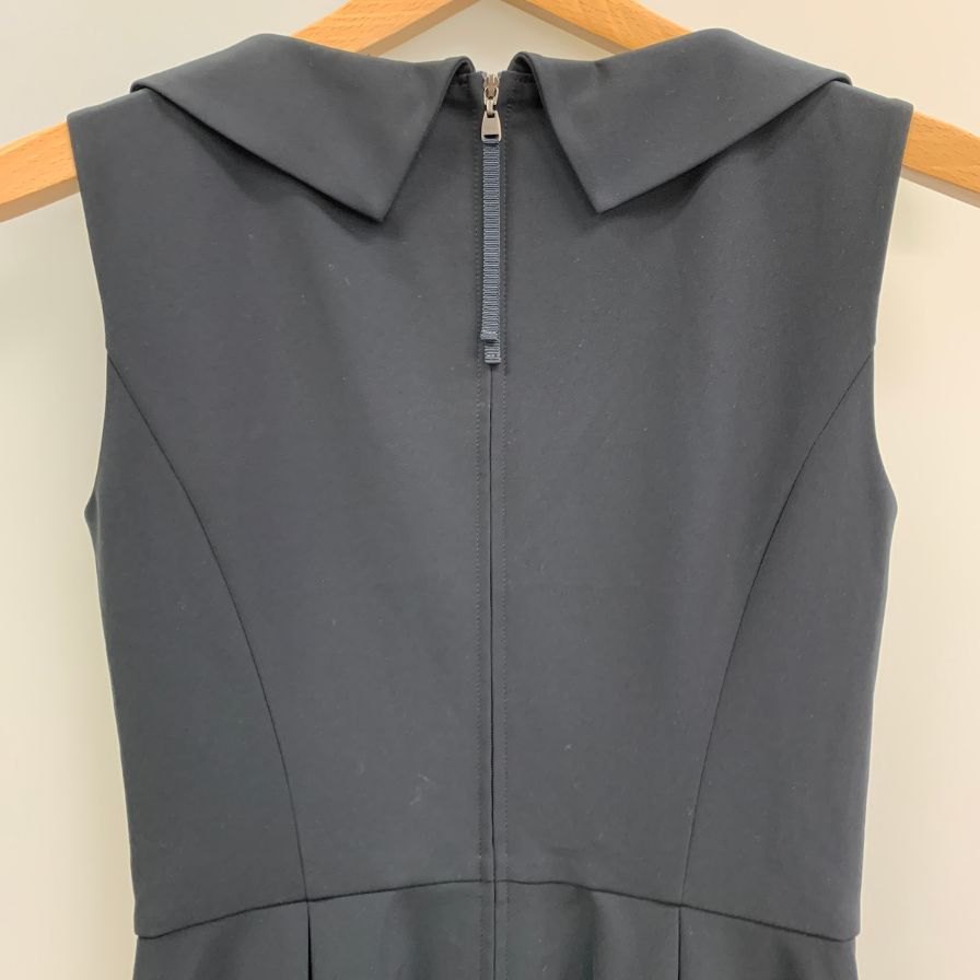 美品◆フォクシーニューヨーク 34061 ラウンドカラー ワンピース ダークネイビー サイズ38 レディース日本製 FOXEY NEW YORK 【AFB13】