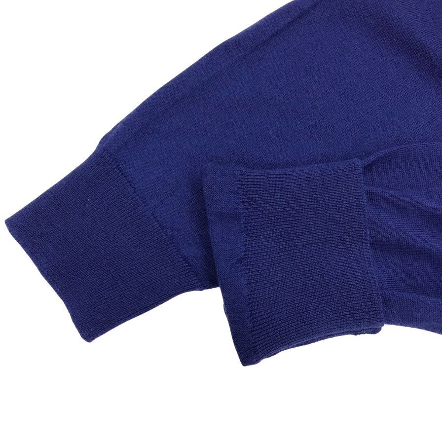 美品◆ジョンスメドレー セーター Vネック ニット ウール 薄手 ブルー メンズ サイズM JOHN SMEDLEY 【AFB9】