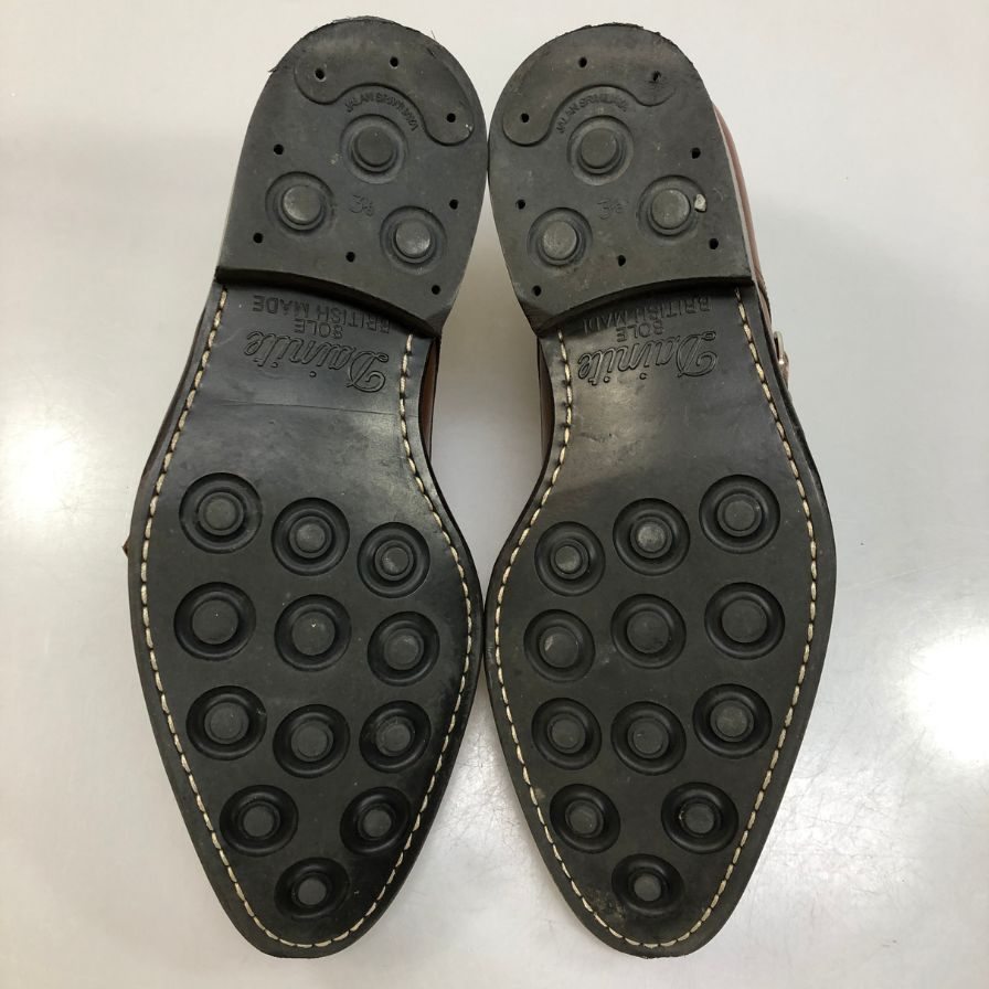 ジャランスリワヤ レザーシューズ ダブルモンク 98374 カーフ サイズUK5 メンズ ブラウン JALAN SRIWIJAYA 約24.0cm【AFC3】