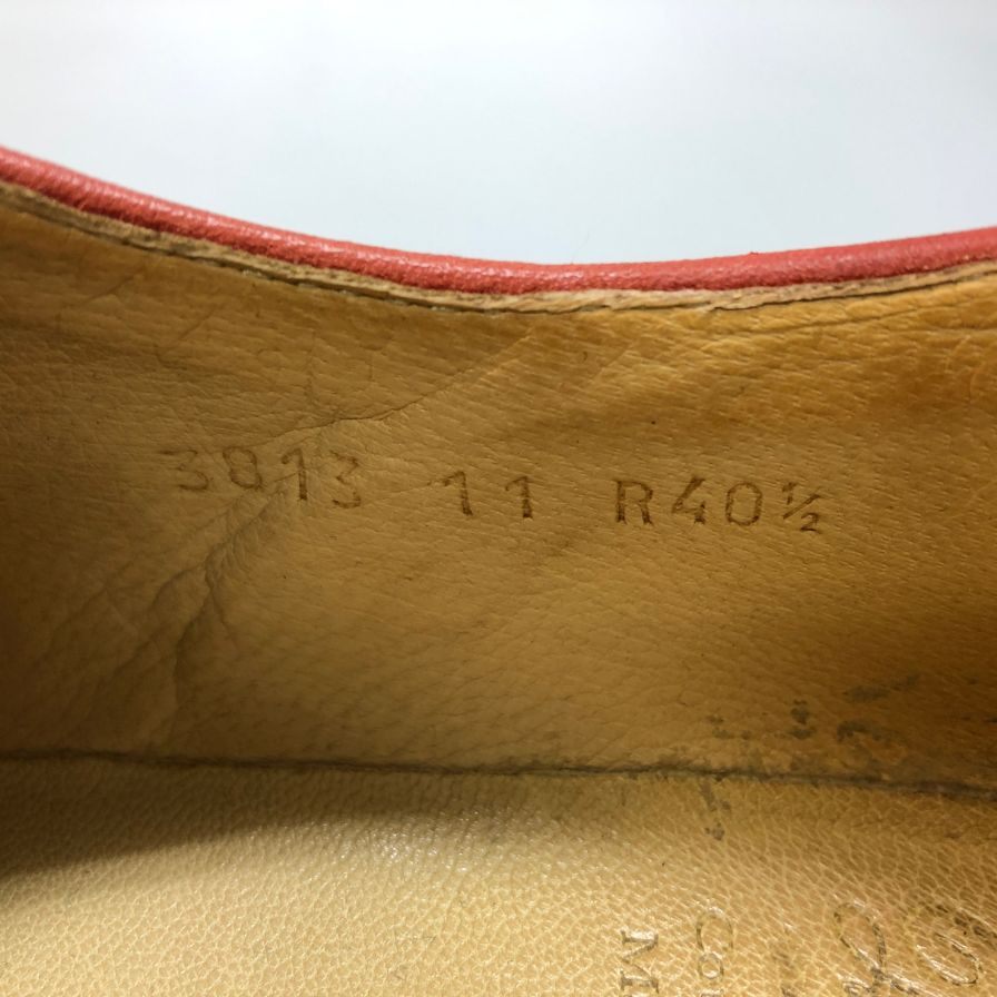 パラブーツ レザーシューズ ミカエル チロリアン リスレザー ルージュ レッド メンズ サイズ40.5 PARABOOT MICHAEL ビジネスシューズ 約25.0cm【LA】【中古】