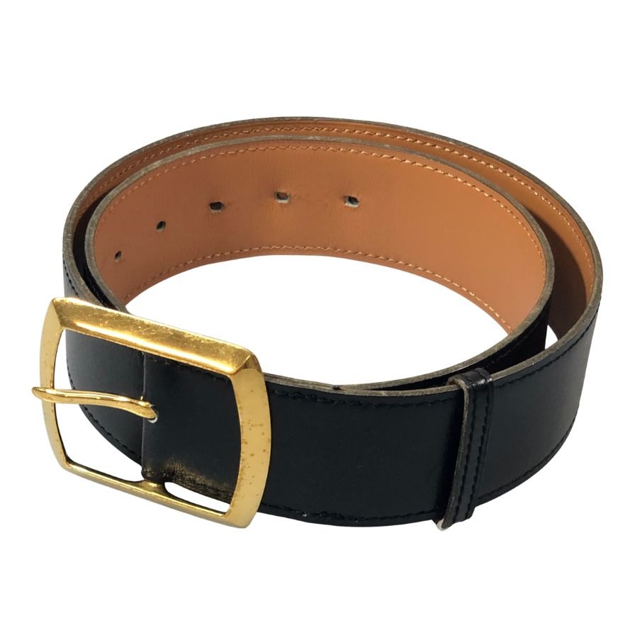 エルメス レザーベルト 金具 ブラック サイズ不明 HERMES【AFI14】