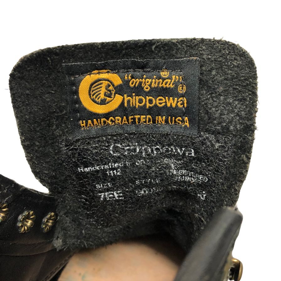 チペワ モンキーブーツ 90059 スエード ブラック サイズ7EE メンズ CHIPPEWA 約25.0cm【AFC7】