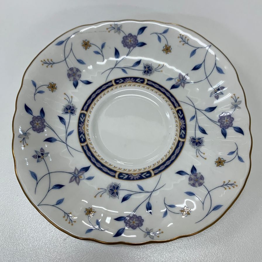 ナルミ カップ＆ソーサー 3客セット ミラノ 金彩 花柄 ホワイト×ブルー  NARUMI【AFI28】【中古】