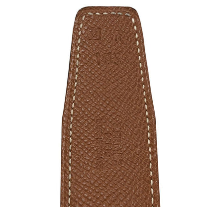 エルメス ベルト H バックル ボックスカーフ トゴ □C刻 ブラック ブラウン ゴールド金具 HERMES【AFI9】