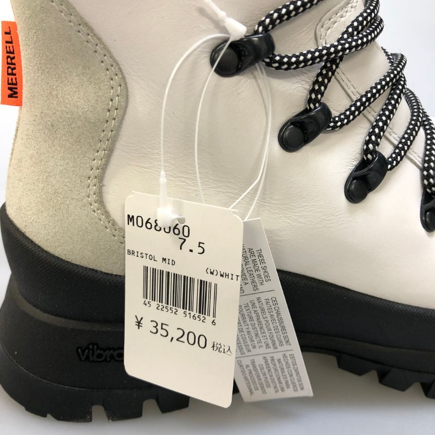 メレル ブーツ トレッキングブーツ Bristol MID レディース サイズ24.5 ブラック ホワイト系 MERRELL 約24.5cm【AFD5】