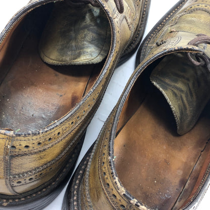 フローシャイム レザーシューズ ロングウィング グレインレザー ゴールデンハーベスト ライトブラウン メンズ サイズUS10.5 FLORSHEIM 約28.5cm【AFC32】
