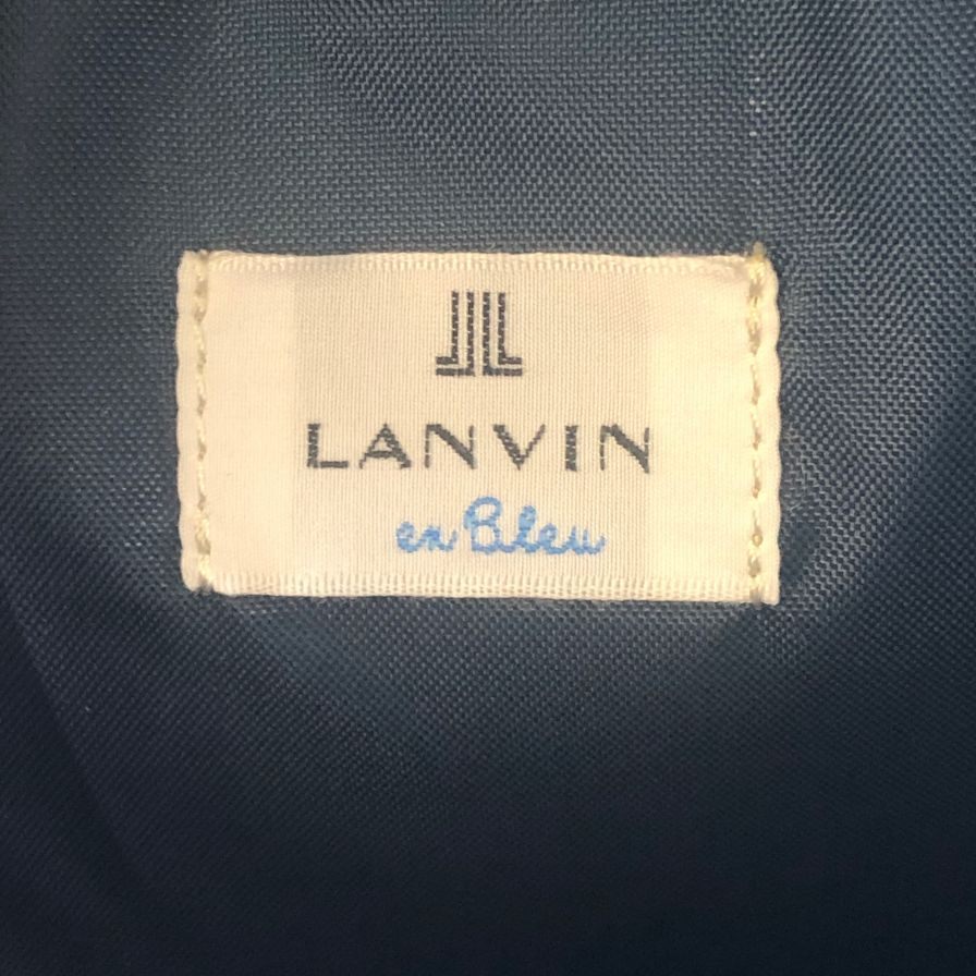 ランバン オンブルー リュック ビジネス ファスナー ナイロン×レザーコンビ メンズ ネイビー×ブラック LANVIN【AFE10】