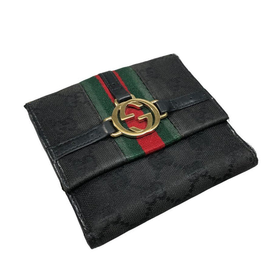 グッチ 二つ折り財布 GGキャンバス×レザー シェリーライン インターロッキングG 115080 レディース GUCCI【AFI27】