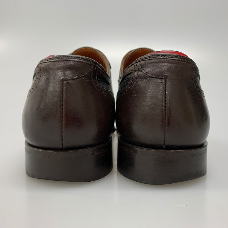 スコッチグレイン レザーシューズ 405 ウイングチップ 編み込 ブラックブラウンコンビ サイズ26 SCOTCH GRAIN 約26.0cm【AFC6】