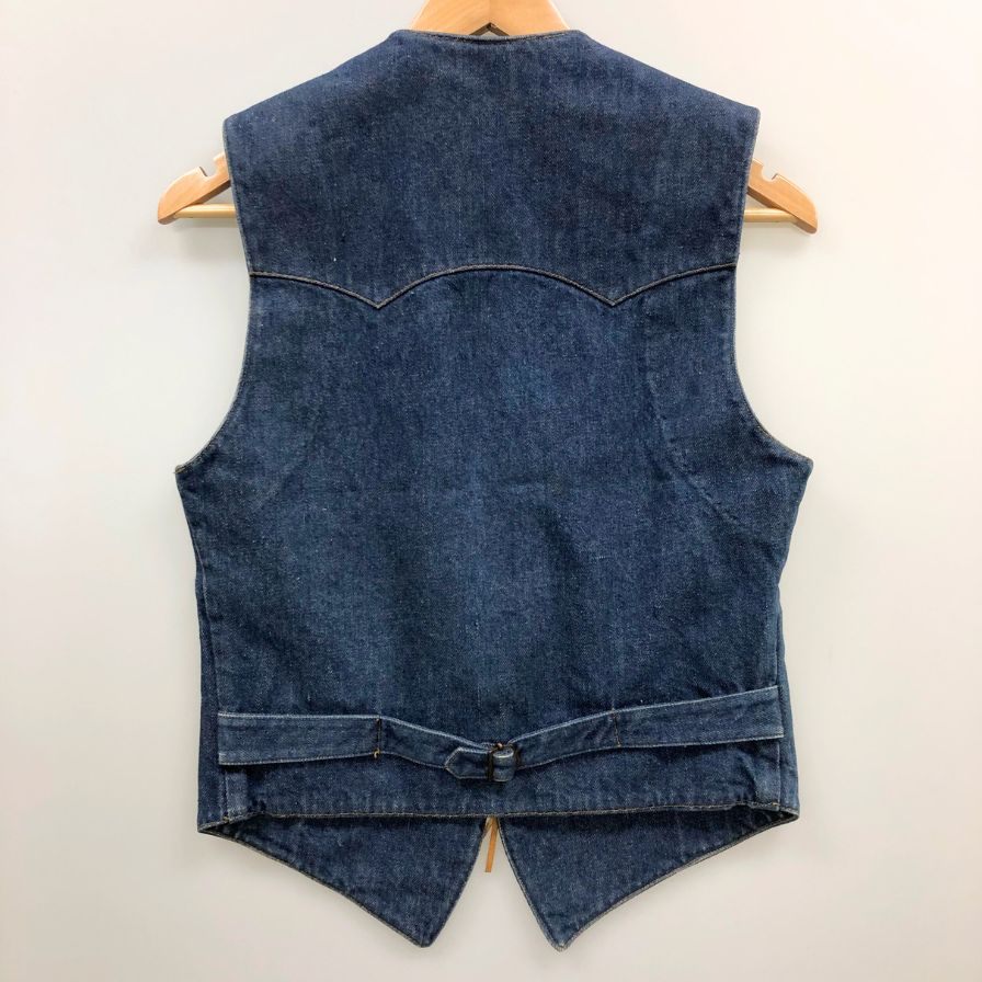 美品◆ラルフローレン 80S ウエスタンタグ デニムベスト ブルー メンズ サイズM RALPH LAUREN 【AFB31】