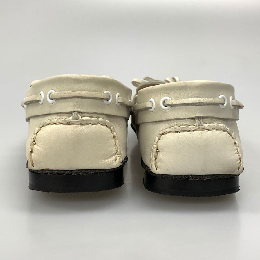 カーシュー ドライビングシューズ レザー ホワイト サイズ41 Car Shoe 約26.0cm【AFD13】