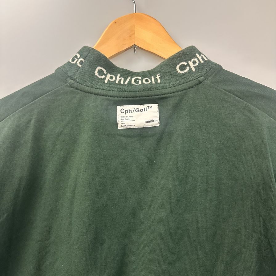 中古◆キャプテンズヘルムゴルフ モックネックTシャツ グリーン サイズM メンズ Cph/Golf 【AFB9】