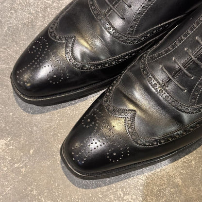 クロケット&ジョーンズ レザーシューズ クリフォード ウイングチップ ブラック サイズUK8E メンズ Crockett&Jones ビジネスシューズ 約26.5cm【LA】【中古】