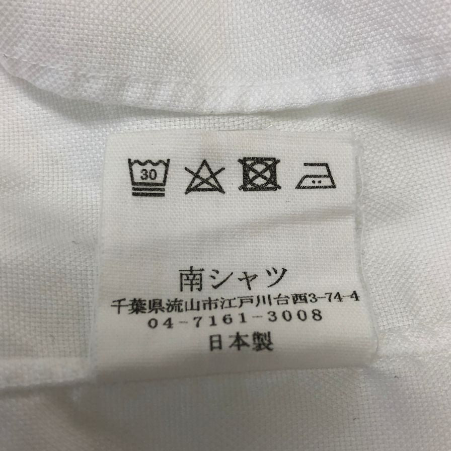 中古◆ミナミシャツ オーダー シャツ バンドカラー メンズ サイズ不明 ホワイト MINAMI SHIRTS BESPOKE 【AFB5】