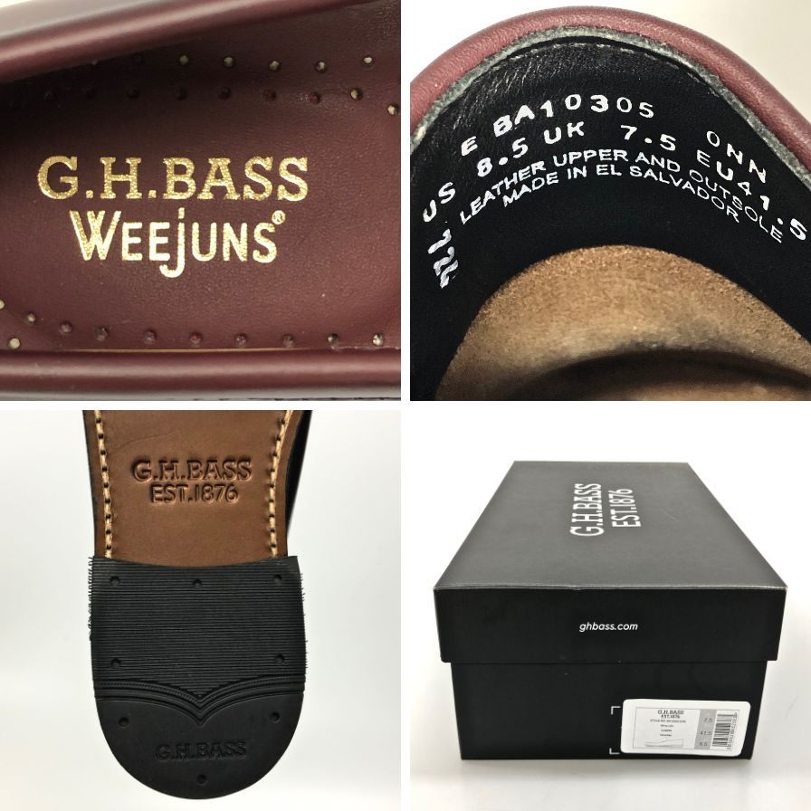 ジーエイチバス レザーシューズ ローファー バーガンディ メンズ サイズ8.5 G.H.Bass&Co. ローファー 約27.0cm【LA】【中古】