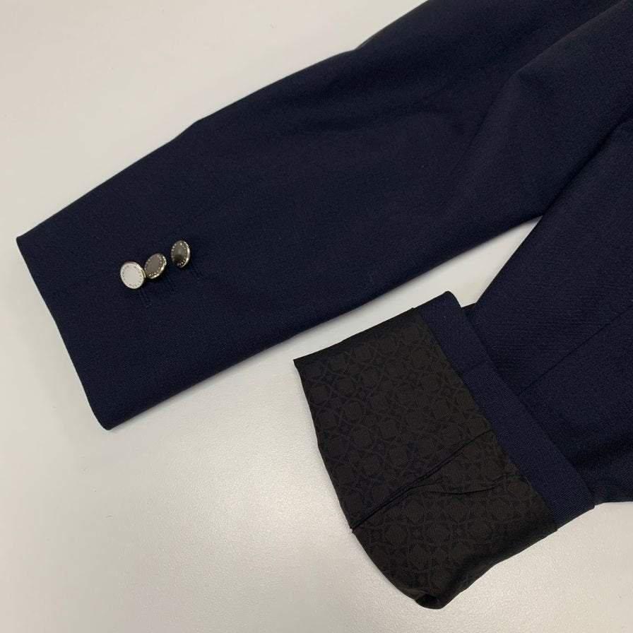 美品◆マッキントッシュ ロンドン ウール＆モヘア テイラード ジャケット シルバーボタン メンズ サイズ 36 ブラック MACKINTOSH LONDON 【AFA18】