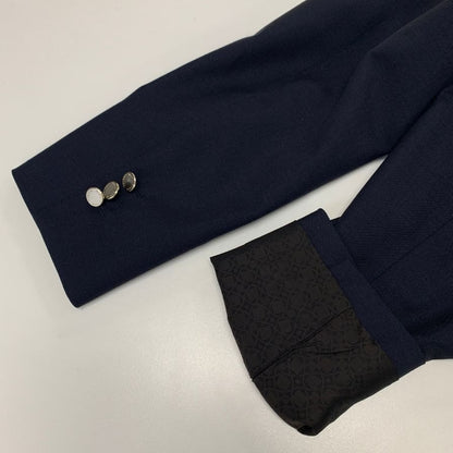 美品◆マッキントッシュ ロンドン ウール＆モヘア テイラード ジャケット シルバーボタン メンズ サイズ 36 ブラック MACKINTOSH LONDON 【AFA18】