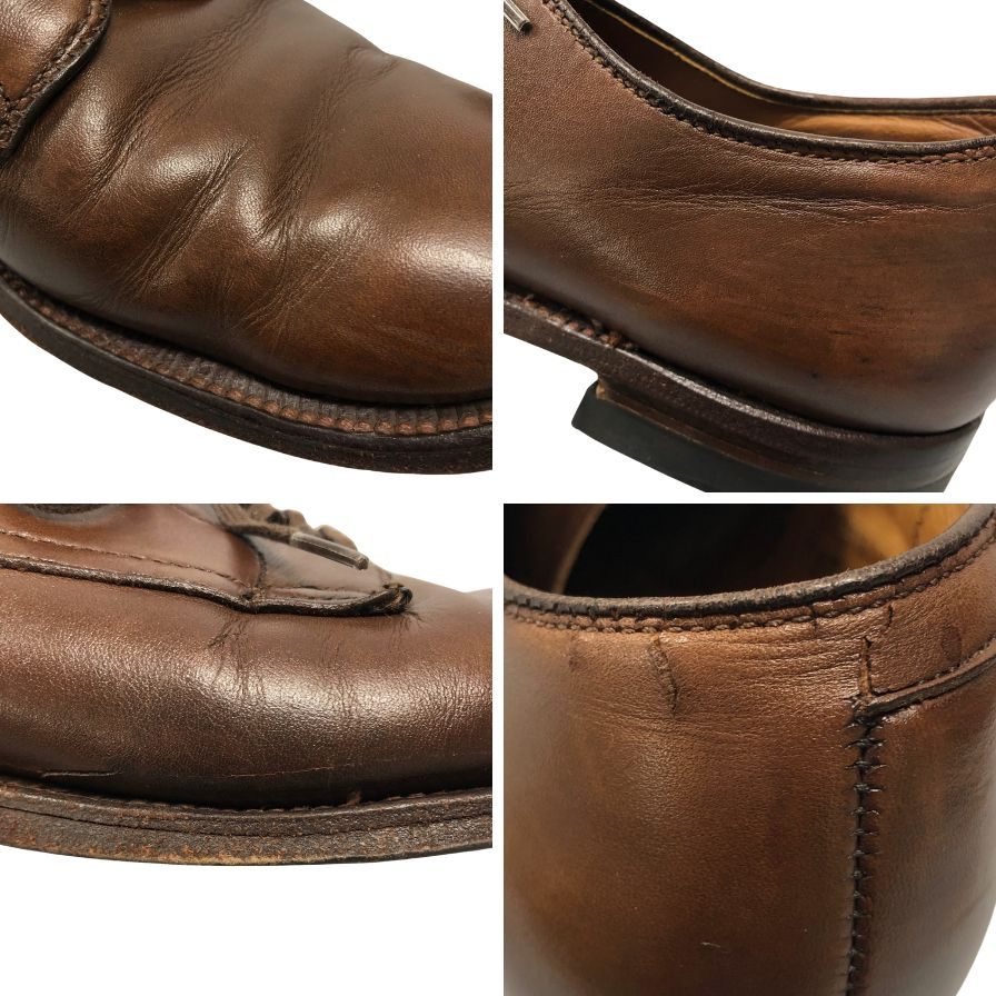 オールデン レザーシューズ プレーントゥ 53713 ブラウン サイズ7.5 ALDEN 約25.5cm【AFC30】